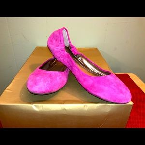 Fuchsia/Hot Pink BCBG Paris Suede Ballet Flats